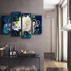 2016 Jual Panas 4 Panel Berwarna-warna-warni Bunga Gambar HD Besar Modern Dekorasi Dinding Rumah Cetak Kanvas Lukisan untuk Dekorasi Rumah (tanpa Bingkai)