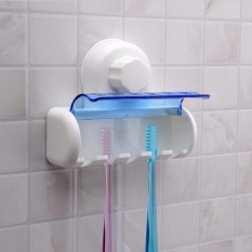 2017 Baru Plastik Debu-bukti Sikat Gigi Pemegang Kamar Mandi Keluarga Sikat Gigi Suction Pemegang Dinding Berdiri Hook 5 Rak (0022) -Intl