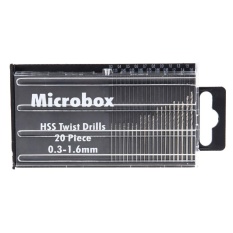 20x MICROBOX Mikro Kecil HSS Mata Bor Set 0.3mm-1.6mm Model Kerajinan Dengan-Intl