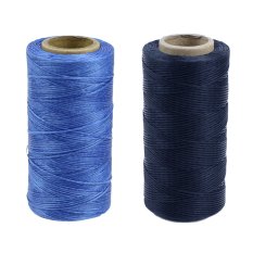 260 M Faux Kulit Jahit Benang Wax 1mm FR Pahat AWL Pelapis Sepatu Luggage Biru