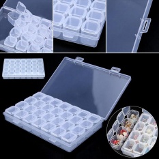 28 Slot Clear Plastic Adjustable Perhiasan Kotak Penyimpanan Case Craft Organizer Beads 252773304278-Intl