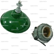 2bh Diameter 29 Cm - Kap Lampu Jalan Taman Pabrik Tiang Tudung WD Hijau Fitting E27 Keramik Outdoor Sorot Gantung Downlight Down Light Luar Ruangan