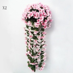 2 Pcs Artificial Silk Violet Ivy Hang Bunga Vine Rotan Dinding Gantung Buatan Tanaman Wedding Party Home Garden Balcony Decoration -Intl