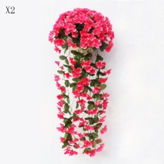 2 Pcs Artificial Silk Violet Ivy Hang Bunga Vine Rotan Dinding Gantung Buatan Tanaman Wedding Party Home Garden Balcony Decoration -Intl