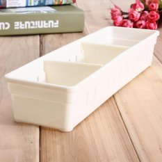 2 Pcs Lemari Laci Sendok Garpu Organizer Kotak Penyimpanan Sendok Garpu Bekas Perkakas Dapur Putih-Intl