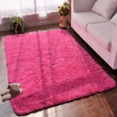 2 Pcs Berbulu Anti Selip Ramus Area Karpet Rumah Karpet Yoga Bedroom Floor Dining Room Mat Rose-Intl