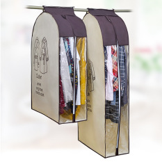 2 Pcs Debu Non-woven Korea Tiga Dimensi Penebalan Pakaian Debu Mantel Setelan Pakaian Transparan Debu Sarung grosir-Internasional