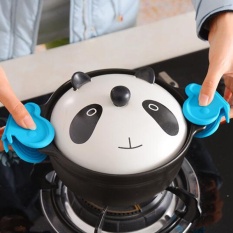 2 Pcs Kupu-kupu Silikon Oven Panas Insulated Jari Glove Microwave Non-slip Gripper Pot Holder Dapur Memasak Alat Aksesoris -Intl