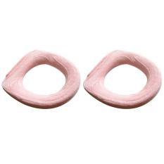 2 Pcs Lembut Hangat Mandi Tebal Kursi Meliputi Round Berbentuk Washable Toilet Mat Pad untuk Kamar Mandi Pink-Intl
