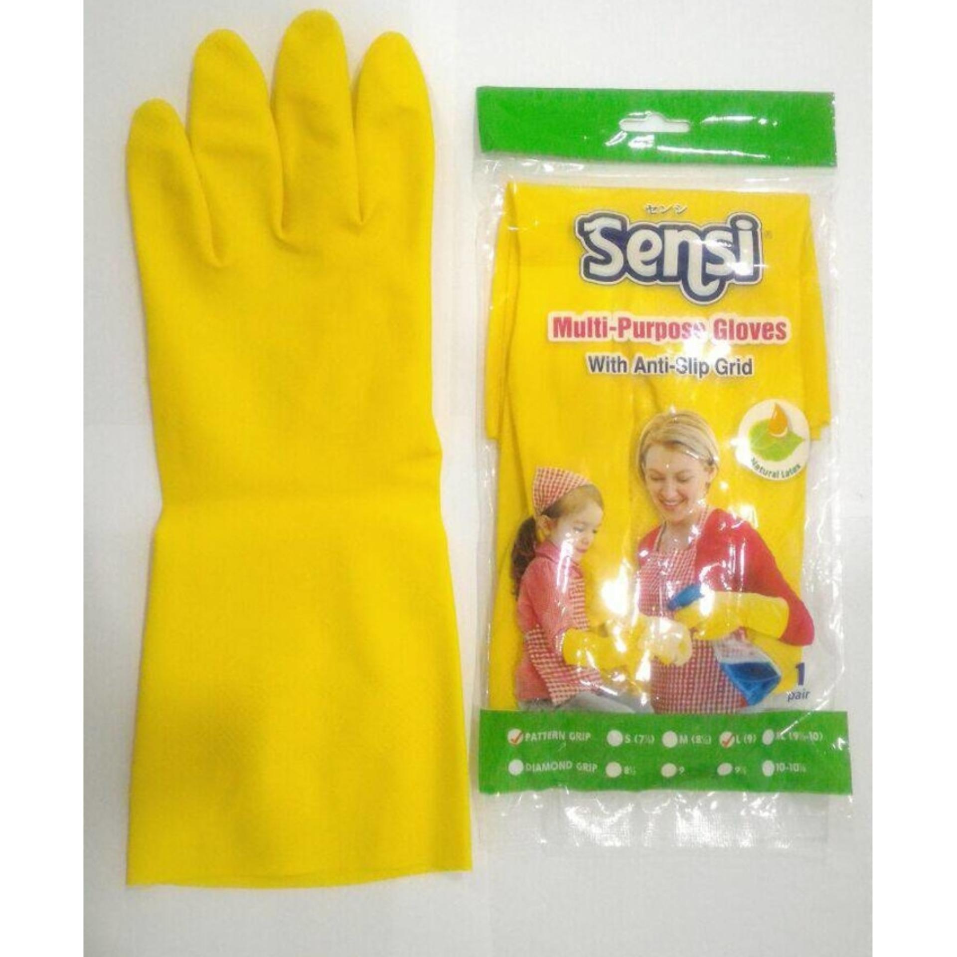 2psg - Sarung tangan karet glove kuning sensi latex cuci piring kualitas