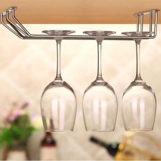 3 Row Cangkir Anggur Tempat Gelas Anggur Gantungan Gelas Minuman Rak Gelas Bertangkai Di Bawah Kabinet Penyimpanan Organizer Double Row untuk Rumah Tangga-Intl