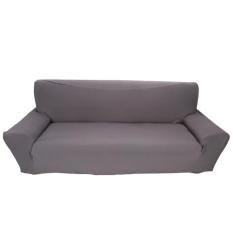 3 Seater Poliester Kursi Empuk Kursi Stretch Sofa Sofa Melindungi Cover Sarung (Grey)-Intl