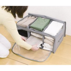 3 window storage bag box Tempat penyimpanan pakaian baju bedcover portable dengan 3 sekat