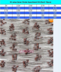 300 Pcs (2 V-39 V) 30 Nilai 1/2 W 0.5 W Dioda Zener Aneka Kit Assortment Set-Intl