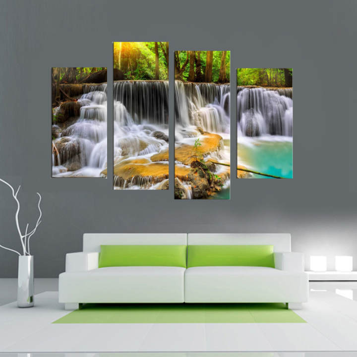  Hiasan  Dinding  Lukisan Air Terjun Pohon  Besar Kanvas Cetak 