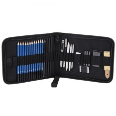33pcs H&B Sketching Pencils Drawing and Sketch Kit Set with Erasers Charcoal Stick Sharpener - intl