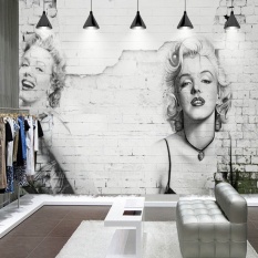 3D Marilyn Monroe Murals Dipersonalisasi Fashion Retro Nostalgia Dinding Bata Wallpaper Bar Kedai Kopi Toko Pakaian Wallpaper-Internasional