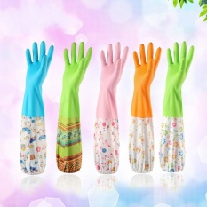 3 Pairs/lot Dapur Tahan Air Rumah Tangga Sarung Tangan Lateks Rumah Dapur untuk Mencuci Piring Sarung Tangan Cuci Rumah Cleaning Glove-Intl