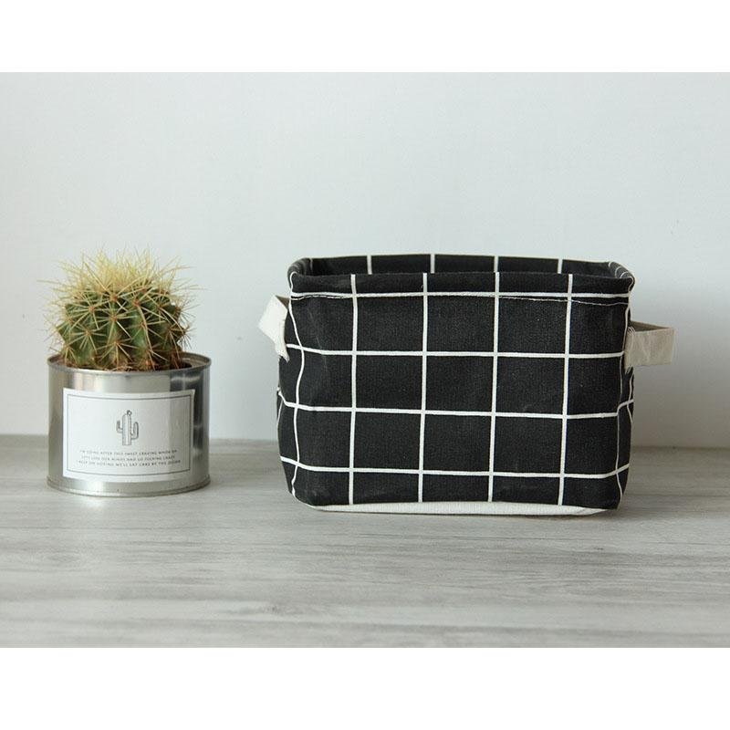 3 Pcs/lot Katun Linen Keranjang Penyimpanan Desktop Kosmetik Kotak Penyimpanan Tahan Lama Rumah Kantor Penyimpanan Bins Binatu Keranjang Makeup Organizer 20X16x14 Cm-Intl