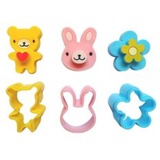 3 Pcs Sandwich Pemotong Kerak Cookie Cetakan Roti Kelinci Panda Bunga Bento Maker Banyak Warna-Intl