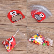 3 Jenis 100 Pcs/set Lucu Kartun Kue Kering & Permen Plastik Pengemasan Tas Biskuit Tas Perekat Diri-Internasional