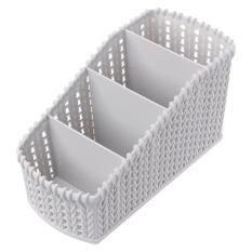 4 Grid Desktop Riasan Penyimpanan Kotak Keranjang Rotan Jarak Jauh Stationery Organizer