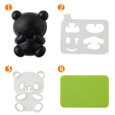 4-In-1 Bento Aksesoris Bayi Panda Cetakan Nasi Onigiri Pembentuk And Set Pemotong Rumput Laut Kering Panggang