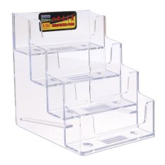 4 Lapisan Lipstick Clear Penghapus Kantor Counter Acrylic Card Holder Stand Display-Intl