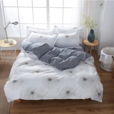 4 Pcs Sederhana Leisure Bedding Sets Quilt Duvet Cover + Sprei + Bantal Item Gaya: Cinta Di Angin 200x230-Internasional