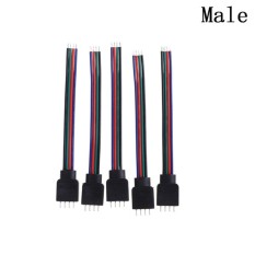 4 Pin RGB Kabel Penghubung Kabel untuk 3528 5050 Setrip LED SMD Lampu 5 Pcs Pria-Intl