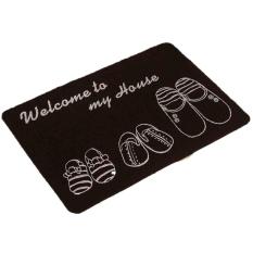 40x60 Cm Pola Sepatu Kartun Non Slip Tanah Kamar Rumah Lorong Kantor Keset Pintu Lantai Mat Pad Karpet Karpet Kemerahan Hitam-Intl