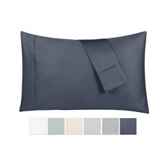 400 Benang Count 100% Katun Sarung Bantal, Indigo Batik Raja Sarung Bantal Set 2, panjang-Staple Combed Katun Alami Murni Sarung Bantal, Lembut & Sateen Sutra Halus Oleh California Desain Den-Internasional