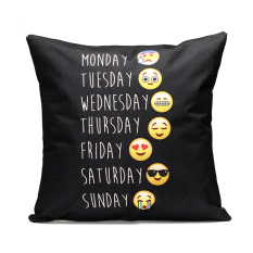 43X43 Cm Hitam Surat Inggris Dekoratif Case Bantal Kursi-Internasional