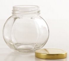 4pcs - 210ml Botol Toples Beling Jar (kaca) : Oktagon & Oval, TANPA penutup