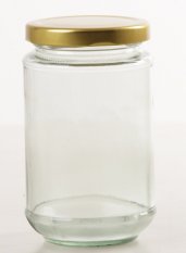 4pcs - 330ml Botol Toples Beling Jar (kaca), penutup Seng warna Emas