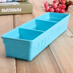 4 Pcs Lemari Laci Sendok Garpu Organizer Kotak Penyimpanan Sendok Garpu Bekas Perkakas Dapur Biru-Internasional