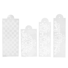 4 Pcs Template Cetakan Alat Memanggang Putri Renda Kue Cupcake Cookie Stensil-Intl