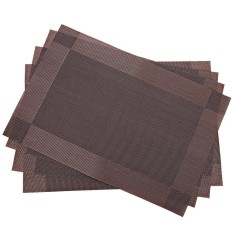 4pcs/Pack Heat Insulation Anti-skid Stain-resistant Simple Style Dining Room PVC Placemat for Home Dining Hall Kitchen - intl