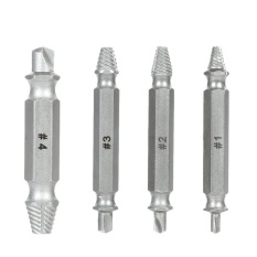 4 Pcs/set Double-end Dilucuti Sekrup Remover Rusak Screw Extractor Set Baut Extractor Tool 1 #2 #3 #4 #-Intl