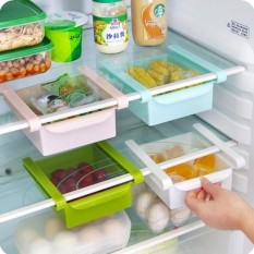 4X Buah Plastik Dapur Kulkas Penyimpanan Rak Kulkas Pembeku Shelf Pemegang Pelepas Laci Organizer Ruang Saver-Internasional