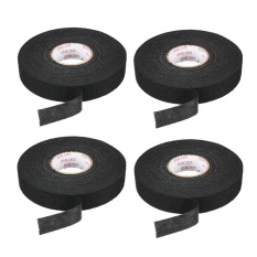 4 X Baru Kabel Tenun Pelindung Kain Berperekat Selotip Kain Kabel Tenun 19 Mm X 25 M Hitam-Internasional