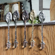 5 Pcs/set Retro Kerajaan Mewah Antik Istana Carved Kopi Teh Mini Es Krim Scoop Sendok 5 Pcs Ramah Lingkungan 2016- internasional
