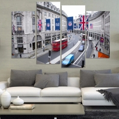 5 buah jalanan London Modern dekorasi dinding bangunan rumah seni cetak foto kanvas lukisan di atas kanvas karya seni HD - International