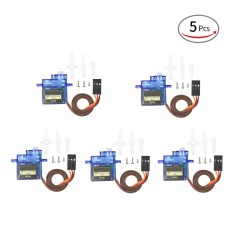 5 Pcs Motor Servo Mikro SG90 9G Robot RC Pesawat Helikopter Kontrol Perahu Roda Gigi Kemudi-Intl