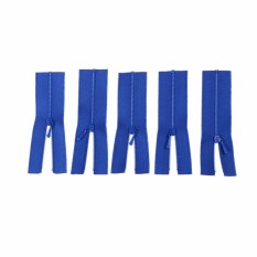 5 Pcs Mini Ritsleting untuk Boneka Gaun Tas DIY Ketrampilan Aksesoris Jahit Alat Hadiah Biru-Internasional