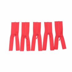 5 Pcs Mini Ritsleting untuk Boneka Gaun Tas DIY Ketrampilan Aksesoris Jahit Alat Hadiah Merah-Internasional