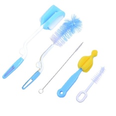 5pcs/set brand baby milk bottle brush sponge plastic glass water mother kids products accessories Blue