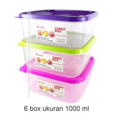 6 Kotak Makan | Toples Plastik | Lunch Box | Tempat Makan | Kotak bekal | Food Container - 8010
