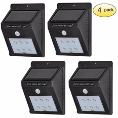 6 LED Outdoor MOTION SENSOR Lampu Surya Terang Weatherproof Keamanan Nirkabel Outdoor Light dengan Dusk To Dawn Motion Diaktifkan PADA /OFF untuk Langkah, Lampu Gerak Gunakan untuk Garden, Halaman, Jalan Masuk, Rumah (4 Pack)-Intl