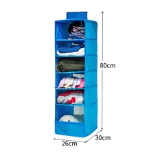 6 Bagian Rak Lemari Pakaian Gantung Garmen Sepatu Organiser Penyimpanan Pakaian-Intl